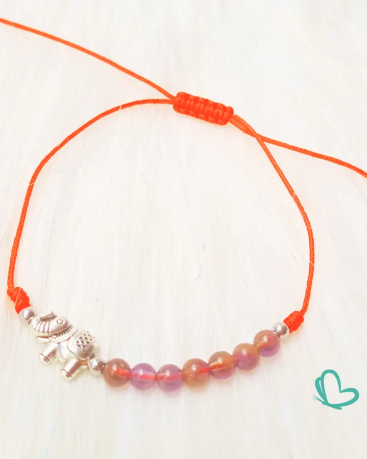 Pulsera Elefante Amatista Hilo Rojo - Cuarzos - SKU: H-CU18(2)
