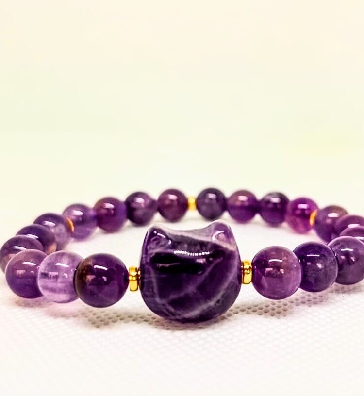 Pulsera cuarzo dije Gato - Cuarzos